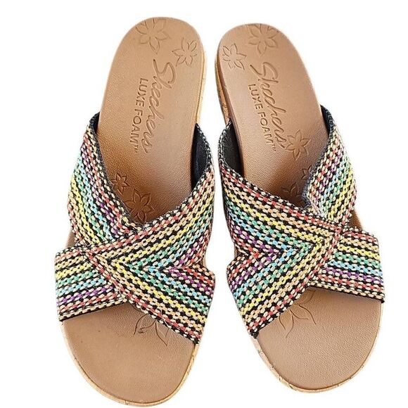 Skechers Women's Beverlee-Delighted Wedge Sandal Size 7 - Picture 6 of 11